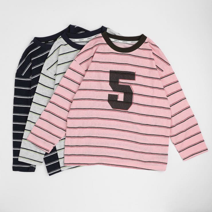 ナンバーロゴプリントボーダーオーバーサイズトップス | URBAN CHERRY | 詳細画像6 