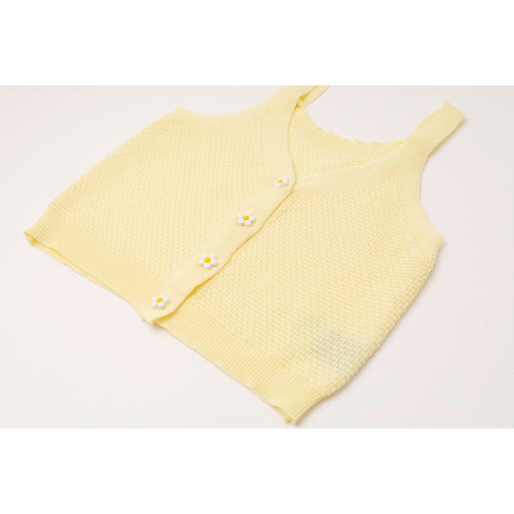フラワーフロントボタンデザインサマーニットビスチェ | URBAN CHERRY | 詳細画像24 
