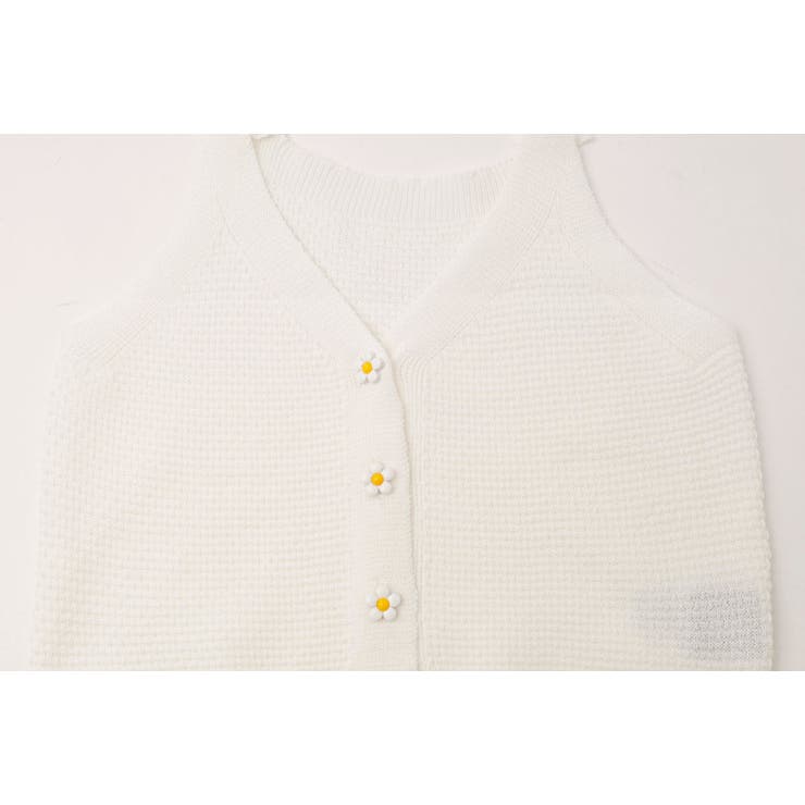 フラワーフロントボタンデザインサマーニットビスチェ | URBAN CHERRY | 詳細画像29 