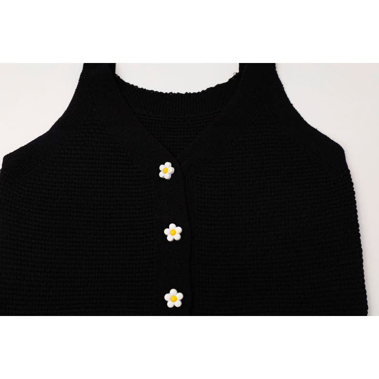 フラワーフロントボタンデザインサマーニットビスチェ | URBAN CHERRY | 詳細画像30 