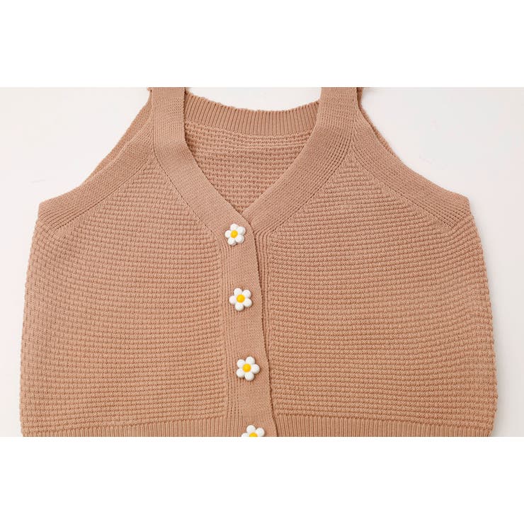 フラワーフロントボタンデザインサマーニットビスチェ | URBAN CHERRY | 詳細画像31 