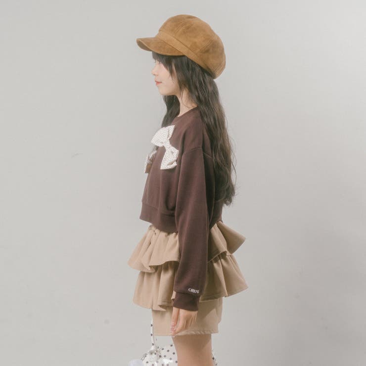 【CHIPIE/シピ】ビッグポルカドットリボンデザインクロップドトレーナー | URBAN CHERRY | 詳細画像10 