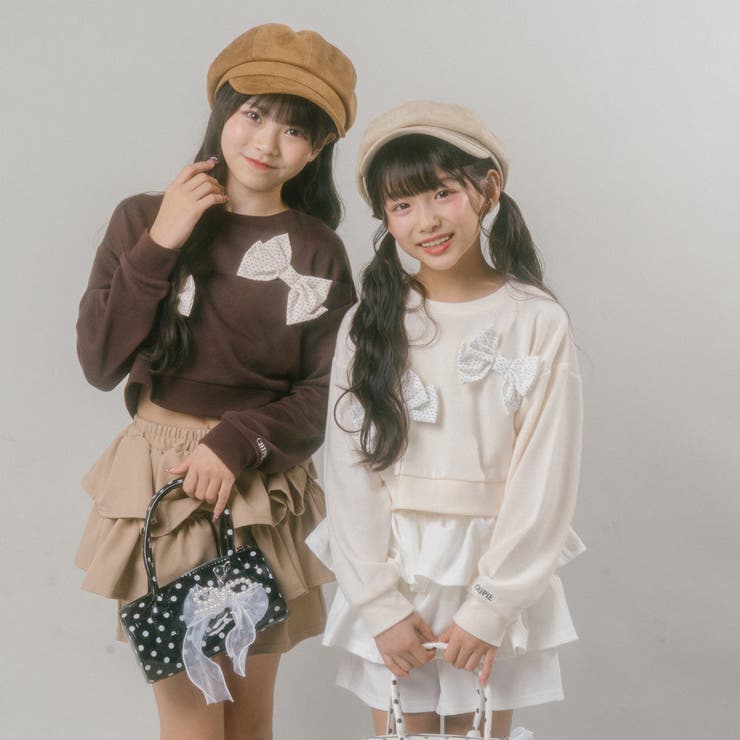 【CHIPIE/シピ】ビッグポルカドットリボンデザインクロップドトレーナー | URBAN CHERRY | 詳細画像16 