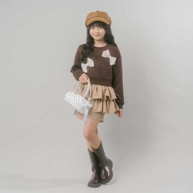 【CHIPIE/シピ】ビッグポルカドットリボンデザインクロップドトレーナー | URBAN CHERRY | 詳細画像17 