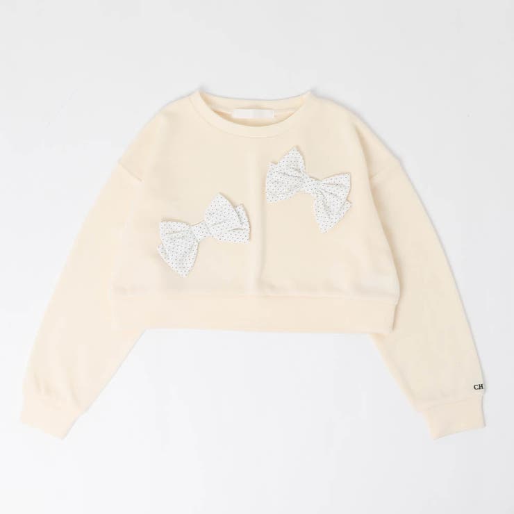【CHIPIE/シピ】ビッグポルカドットリボンデザインクロップドトレーナー | URBAN CHERRY | 詳細画像7 