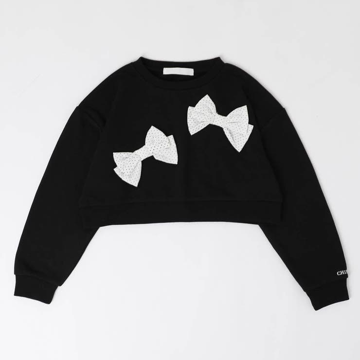 【CHIPIE/シピ】ビッグポルカドットリボンデザインクロップドトレーナー | URBAN CHERRY | 詳細画像8 