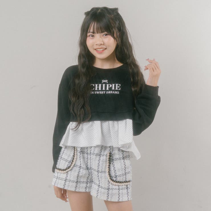 【CHIPIE/シピ】フロントロゴ刺繍ポルカドットバルーンペプラムトレーナー | URBAN CHERRY | 詳細画像12 