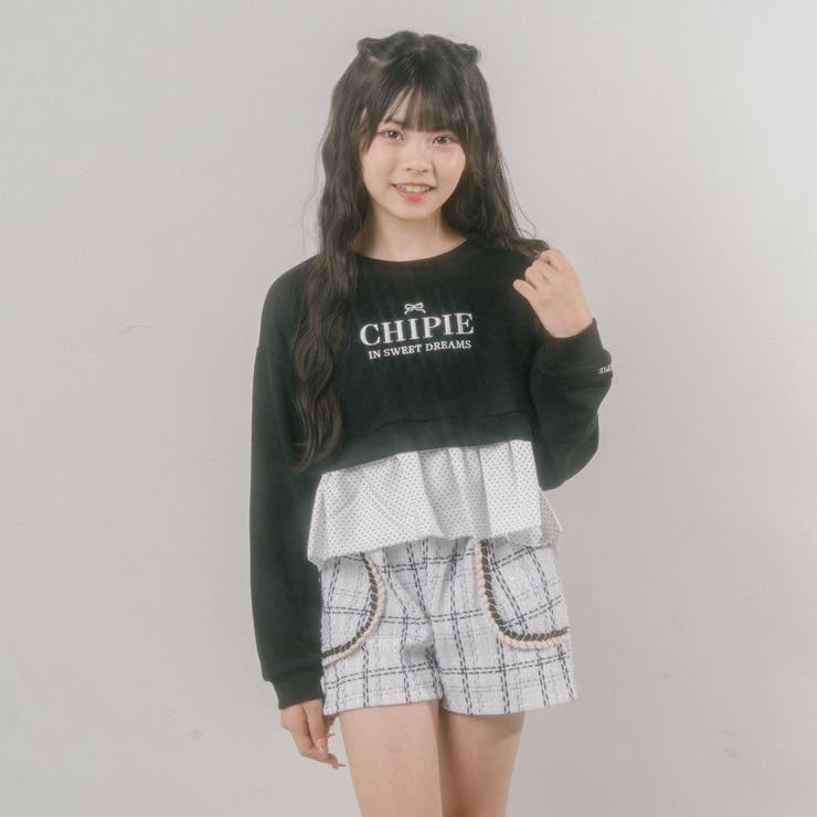 【CHIPIE/シピ】フロントロゴ刺繍ポルカドットバルーンペプラムトレーナー | URBAN CHERRY | 詳細画像13 
