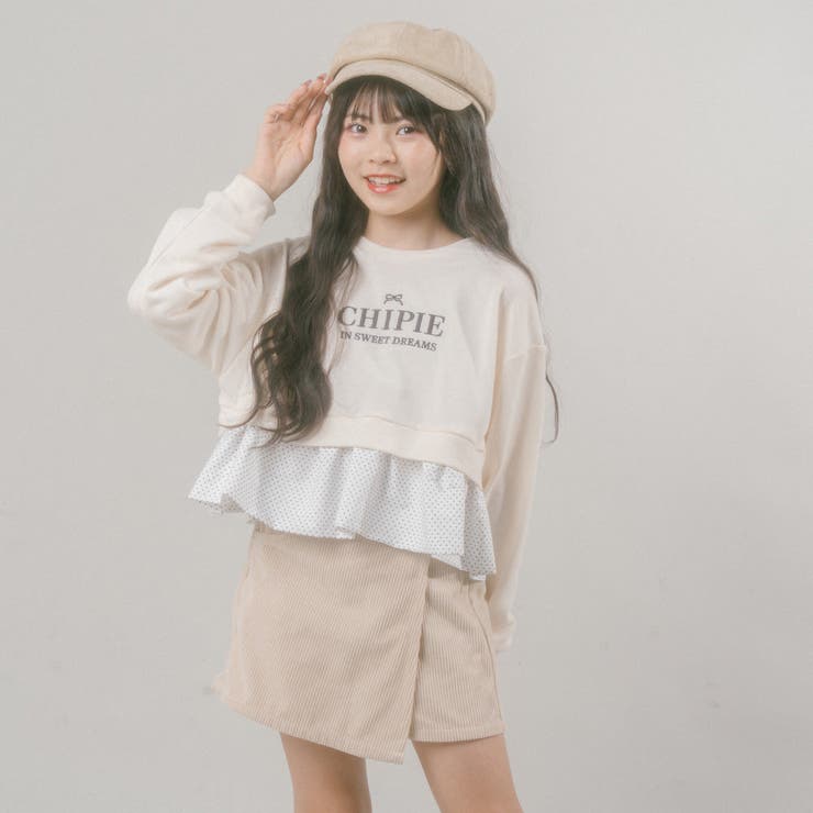 【CHIPIE/シピ】フロントロゴ刺繍ポルカドットバルーンペプラムトレーナー | URBAN CHERRY | 詳細画像4 