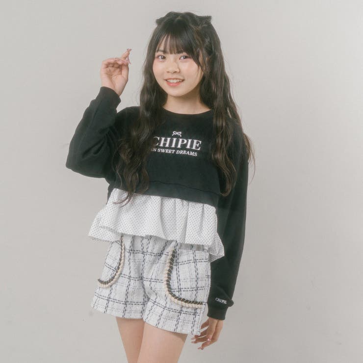 【CHIPIE/シピ】フロントロゴ刺繍ポルカドットバルーンペプラムトレーナー | URBAN CHERRY | 詳細画像5 