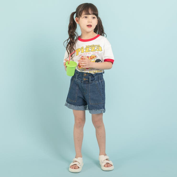 ジャカディ フリル付きショートパンツ/familiar Tシャツ/ズボンとトップ ジャカディ フリル付きショートパンツ/familiar Tシャツ/ズボン