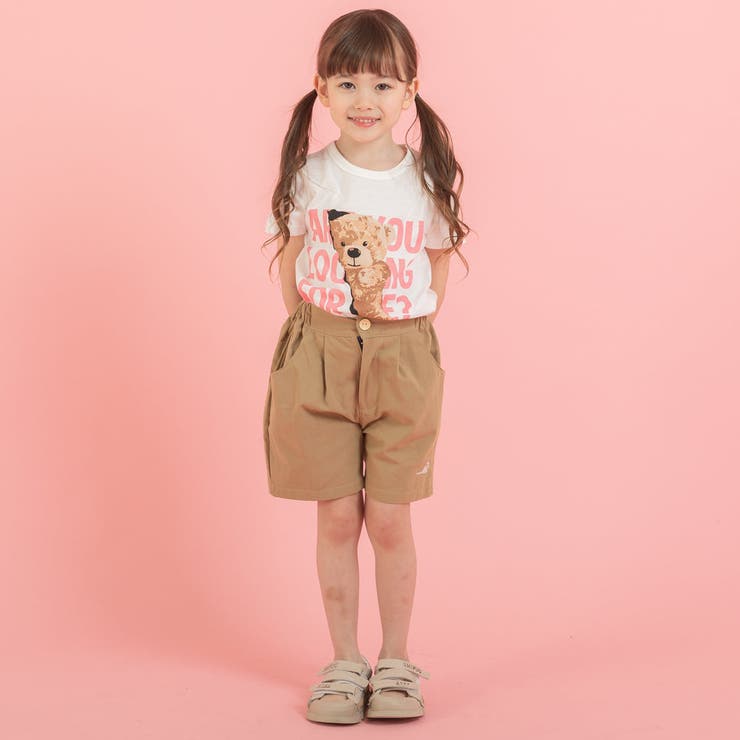 ワンポイント刺繍デザインチノショートパンツ[品番：VINK0001559
