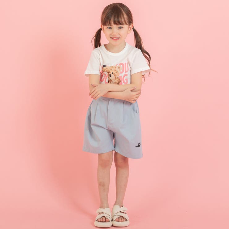 ワンポイント刺繍デザインチノショートパンツ[品番：VINK0001559