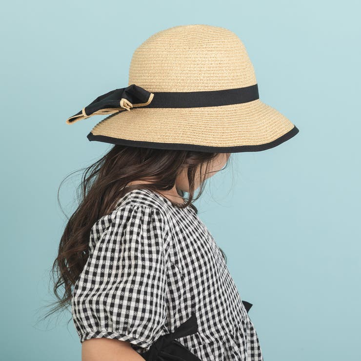 Jane Marple ストローハット（アイボリーロゴリボン） Jane Marple ストローハット（アイボリーロゴリボン） Jane