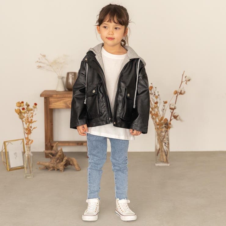 フード付きフェイクレザージャケット[品番：VINK0000369]｜URBAN