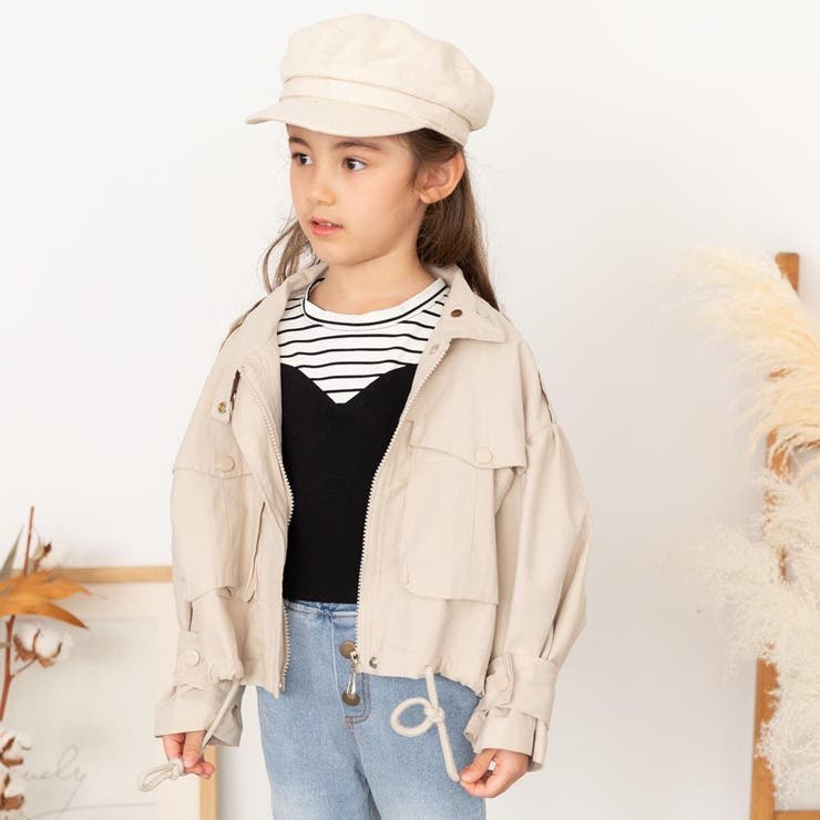 エンフォルド　ベージュ ウエスト絞りジャケット XTFJK01J3 ウィンド アウトポケット ジャケット