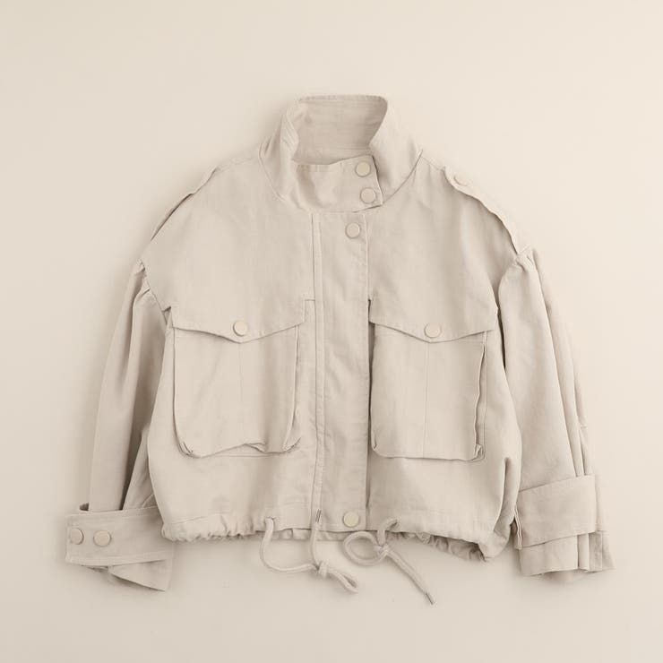 エンフォルド　ベージュ ウエスト絞りジャケット 中古・古着通販】ENFOLD (エンフォルド) コットンダブルクロスBIG