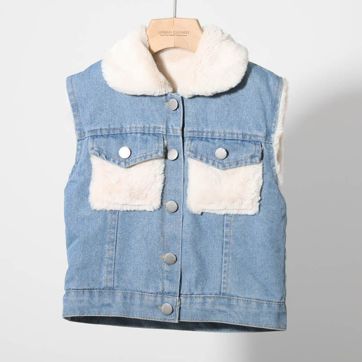 ファードッキングデニムベスト[品番：VINK0003034]｜URBAN CHERRY