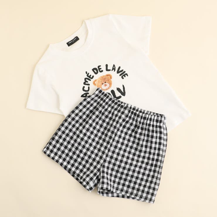 プリントデザインTシャツ＋ギンガムチェックショートパンツ[品番：VINK0001619]｜URBAN  CHERRY（アーバンチェリー）のキッズファッション通販｜SHOPLIST（ショップリスト）