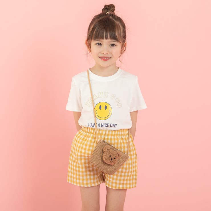 プリントデザインTシャツ＋ギンガムチェックショートパンツ[品番：VINK0001619]｜URBAN  CHERRY（アーバンチェリー）のキッズファッション通販｜SHOPLIST（ショップリスト）