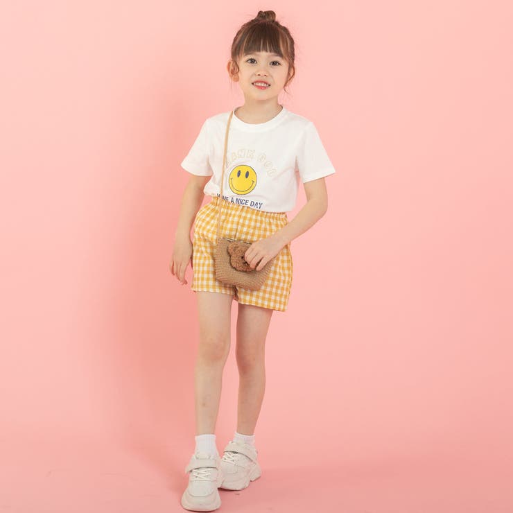 プリントデザインTシャツ＋ギンガムチェックショートパンツ[品番：VINK0001619]｜URBAN  CHERRY（アーバンチェリー）のキッズファッション通販｜SHOPLIST（ショップリスト）