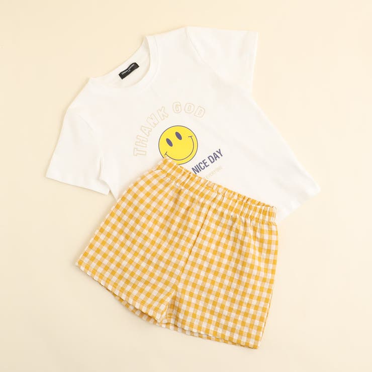 プリントデザインTシャツ＋ギンガムチェックショートパンツ[品番：VINK0001619]｜URBAN  CHERRY（アーバンチェリー）のキッズファッション通販｜SHOPLIST（ショップリスト）