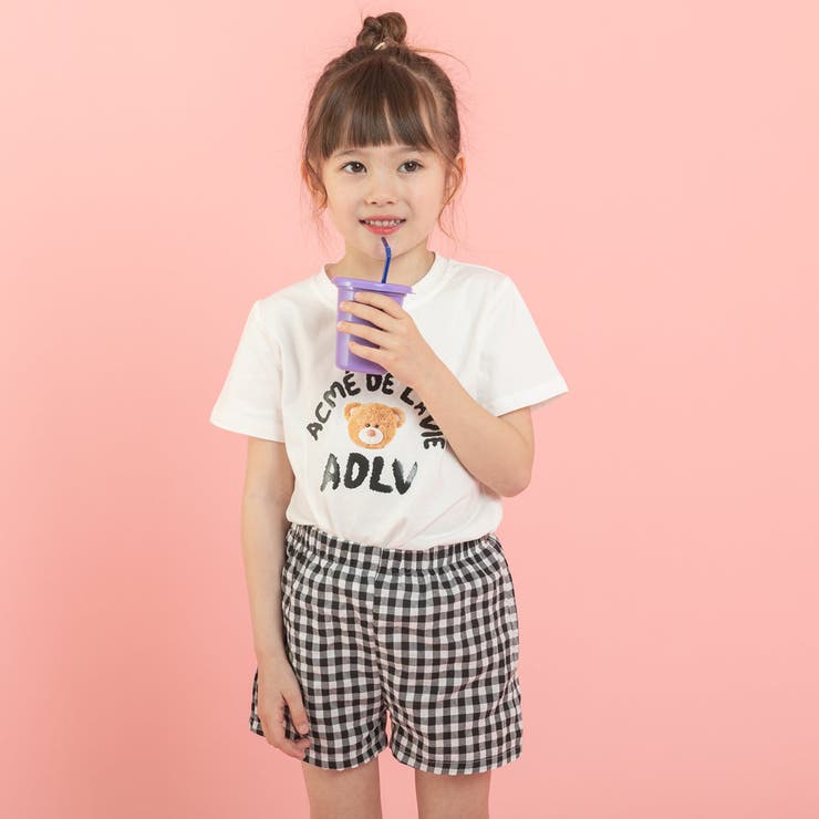 プリントデザインTシャツ＋ギンガムチェックショートパンツ[品番：VINK0001619]｜URBAN  CHERRY（アーバンチェリー）のキッズファッション通販｜SHOPLIST（ショップリスト）