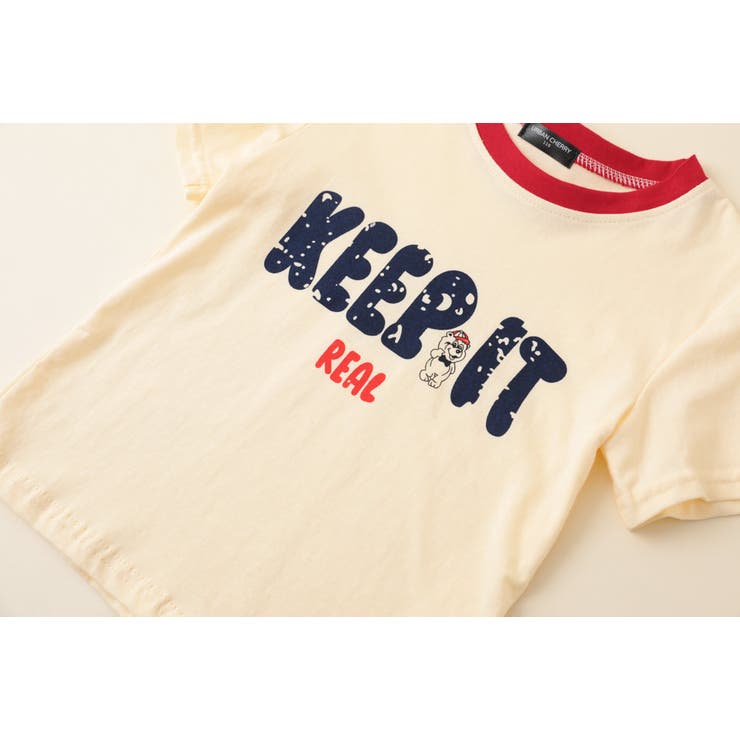 配色プリントデザインパイピングTシャツ[品番:VINK0001515 配色プリントデザインパイピングTシャツ[品番:VINK0001515