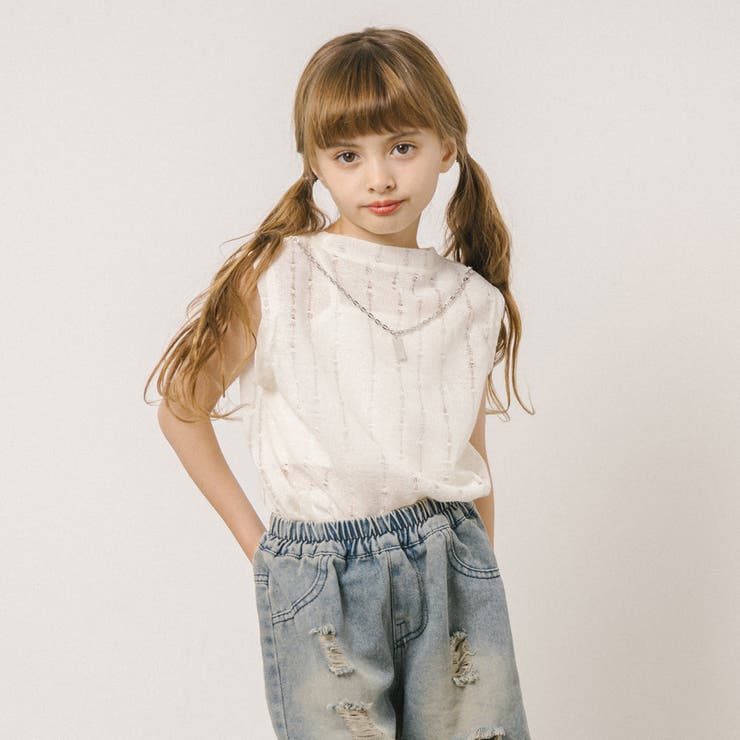 【ネックレス付】ダメージノースリーブトップス | URBAN CHERRY | 詳細画像3 