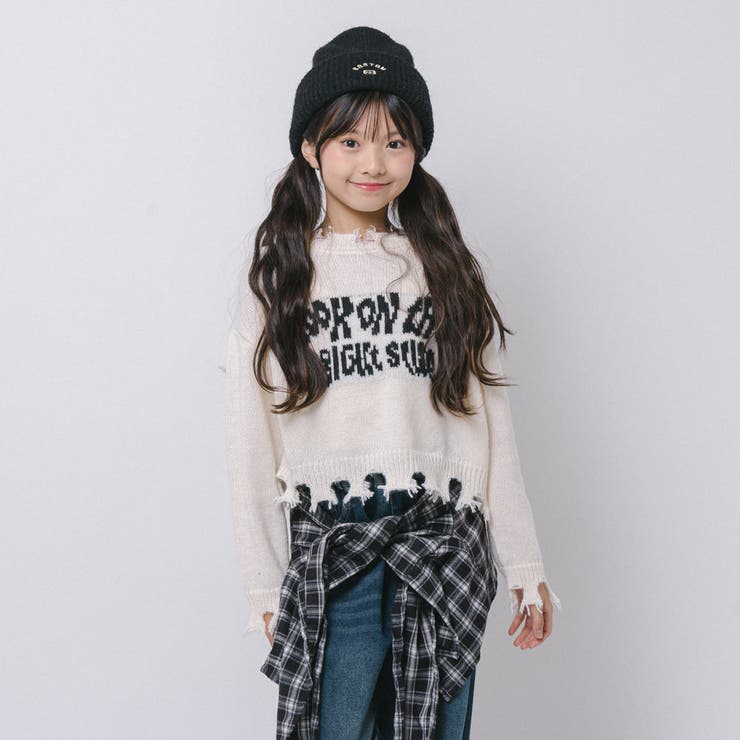 【軽量なのに暖かい"かるポカ"素材】フロントロゴダメージニット | URBAN CHERRY | 詳細画像14 