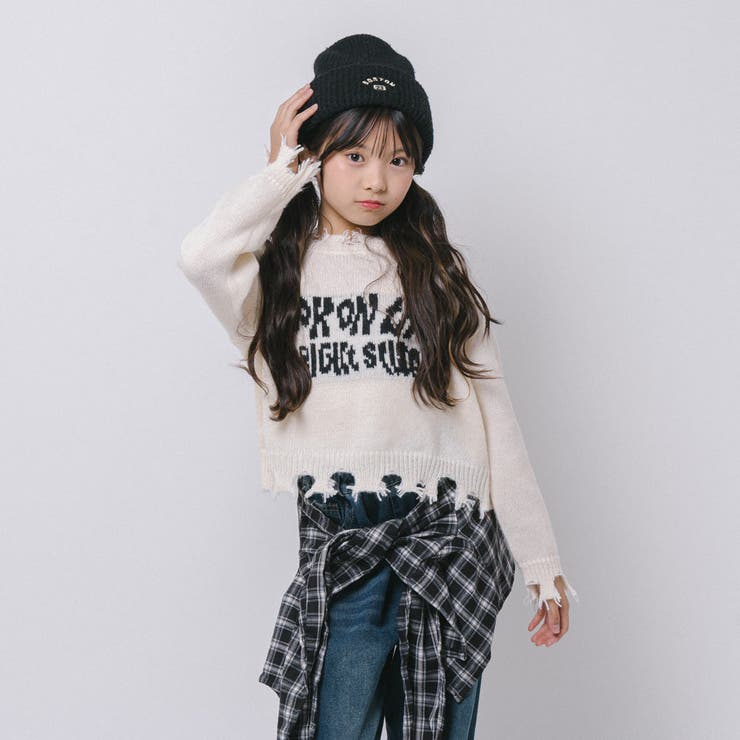 【軽量なのに暖かい"かるポカ"素材】フロントロゴダメージニット | URBAN CHERRY | 詳細画像32 