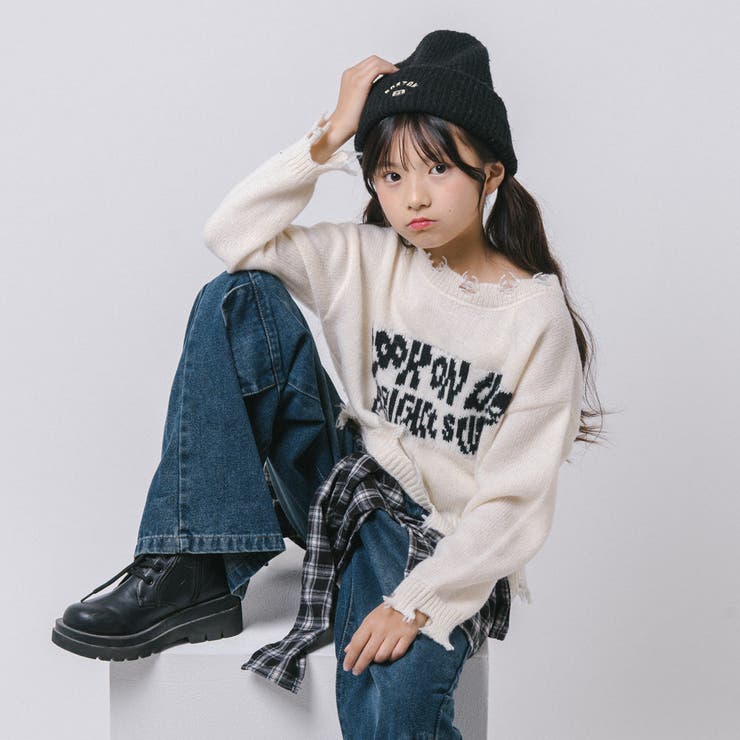 【軽量なのに暖かい"かるポカ"素材】フロントロゴダメージニット | URBAN CHERRY | 詳細画像33 