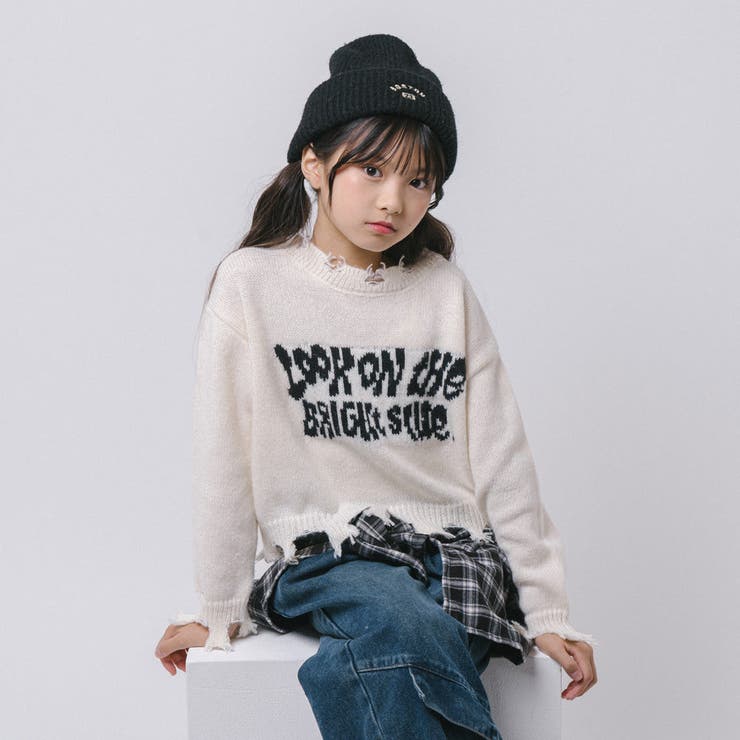 【軽量なのに暖かい"かるポカ"素材】フロントロゴダメージニット | URBAN CHERRY | 詳細画像34 