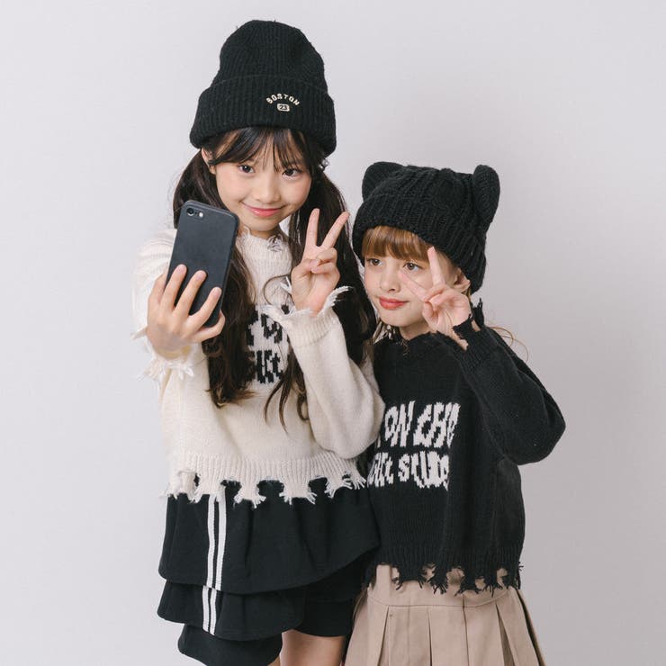 【軽量なのに暖かい"かるポカ"素材】フロントロゴダメージニット | URBAN CHERRY | 詳細画像42 