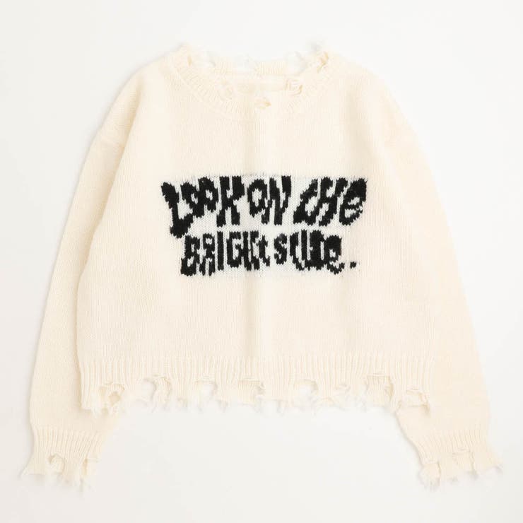 【軽量なのに暖かい"かるポカ"素材】フロントロゴダメージニット | URBAN CHERRY | 詳細画像6 