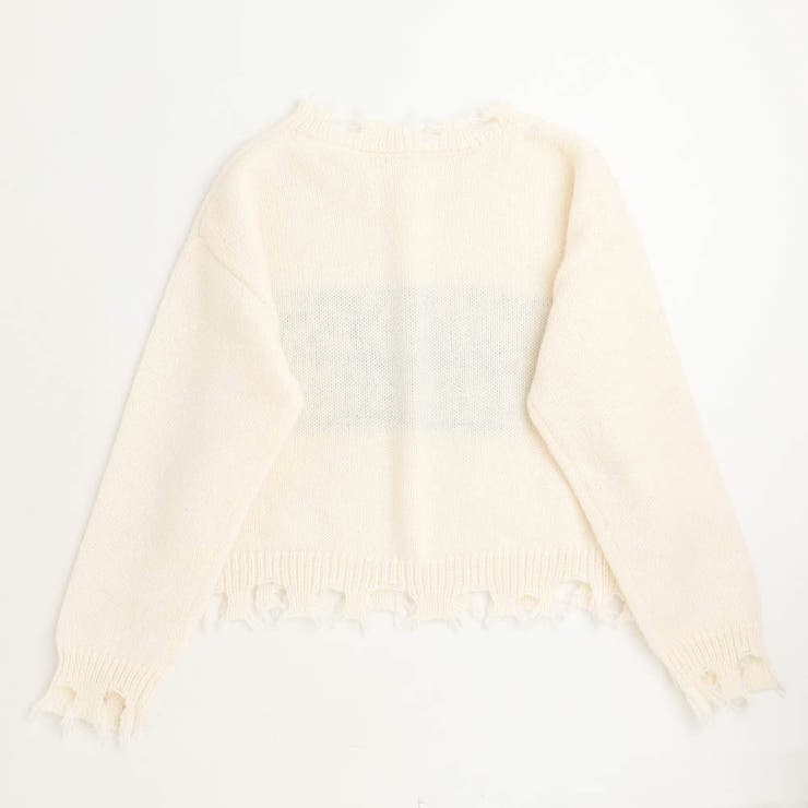 【軽量なのに暖かい"かるポカ"素材】フロントロゴダメージニット | URBAN CHERRY | 詳細画像8 