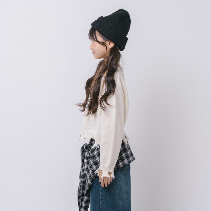 【軽量なのに暖かい"かるポカ"素材】フロントロゴダメージニット | URBAN CHERRY | 詳細画像9 