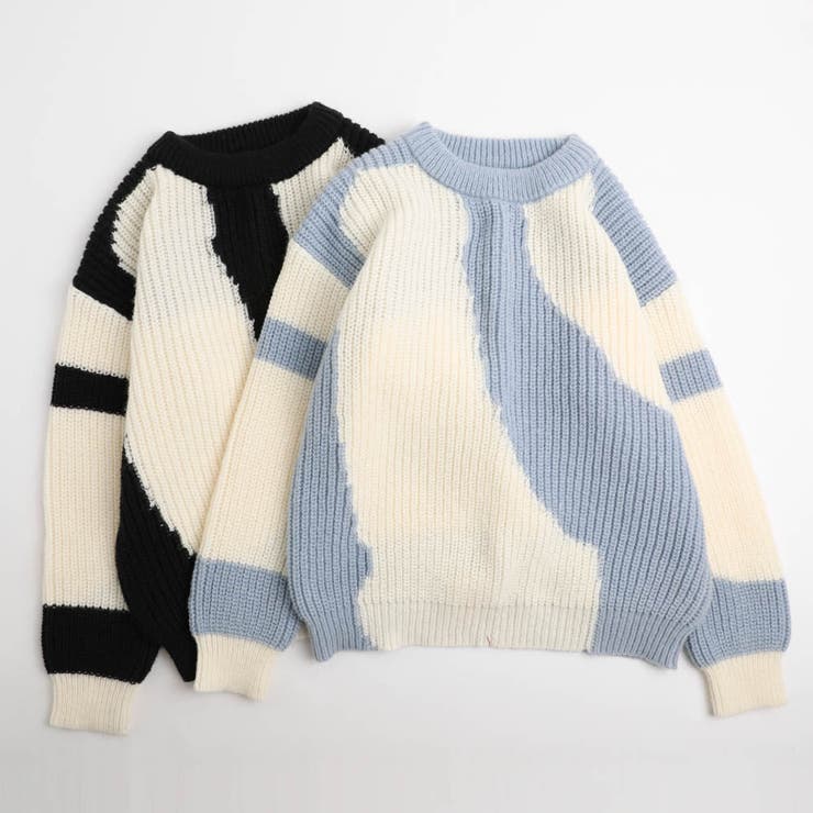 【軽量なのに暖かい"かるポカ"素材】ニュアンスカラーデザインニット | URBAN CHERRY | 詳細画像3 