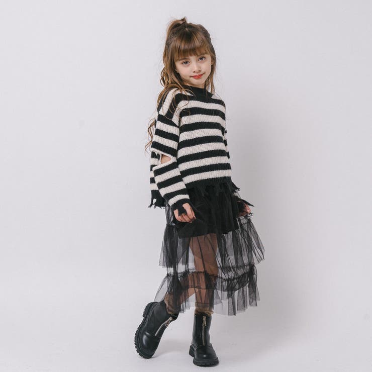 【軽量なのに暖かい"かるポカ"素材】ボーダーリラックスカットデザインニット | URBAN CHERRY | 詳細画像20 