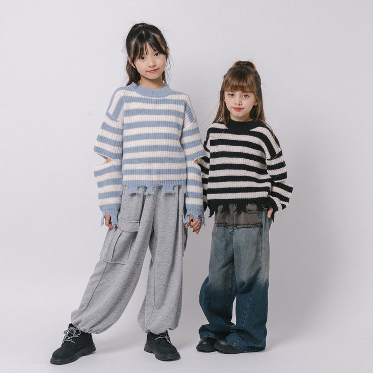 【軽量なのに暖かい"かるポカ"素材】ボーダーリラックスカットデザインニット | URBAN CHERRY | 詳細画像23 