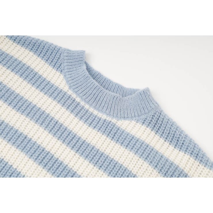 【軽量なのに暖かい"かるポカ"素材】ボーダーリラックスカットデザインニット | URBAN CHERRY | 詳細画像27 