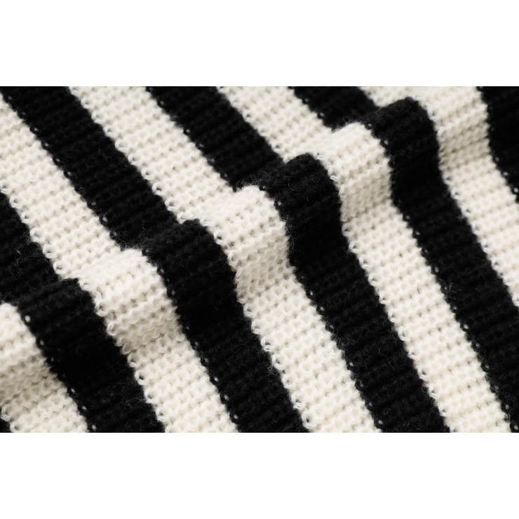 【軽量なのに暖かい"かるポカ"素材】ボーダーリラックスカットデザインニット | URBAN CHERRY | 詳細画像34 