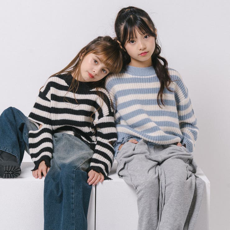 【軽量なのに暖かい"かるポカ"素材】ボーダーリラックスカットデザインニット | URBAN CHERRY | 詳細画像36 