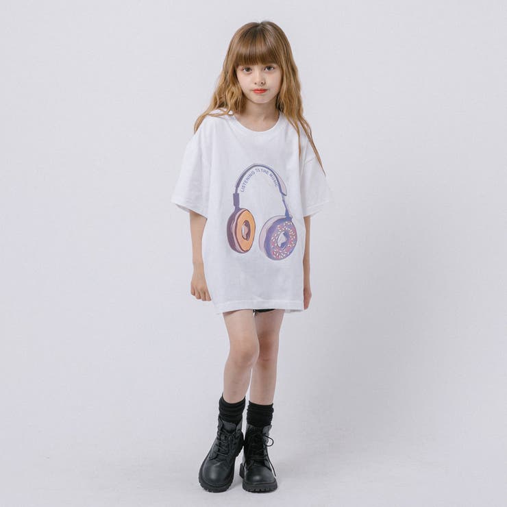 ファンシードーナツヘッドホンプリントオーバーサイズTシャツ | URBAN CHERRY | 詳細画像14 