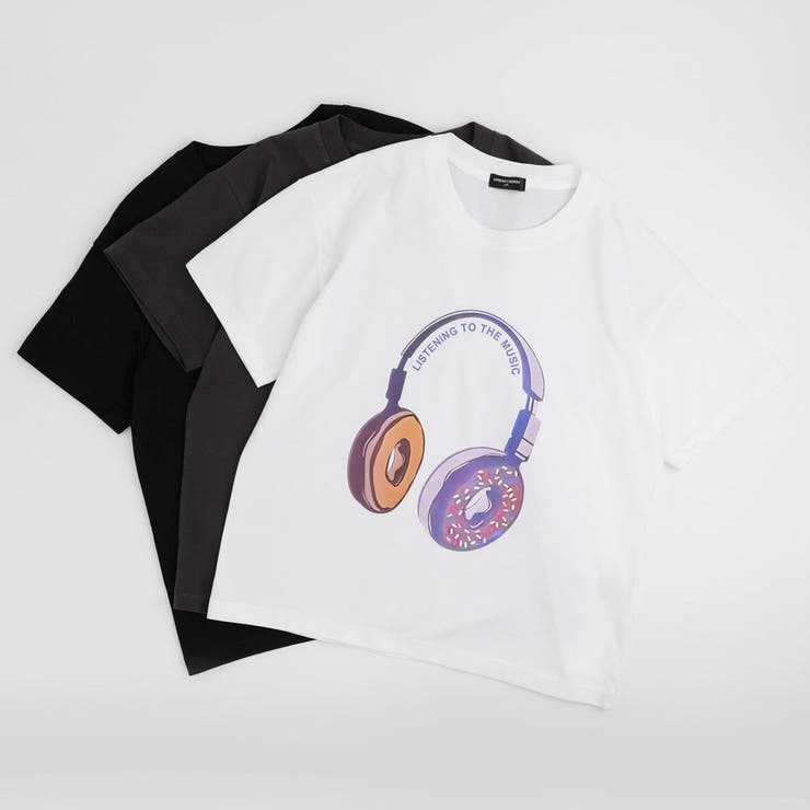 ファンシードーナツヘッドホンプリントオーバーサイズTシャツ | URBAN CHERRY | 詳細画像2 