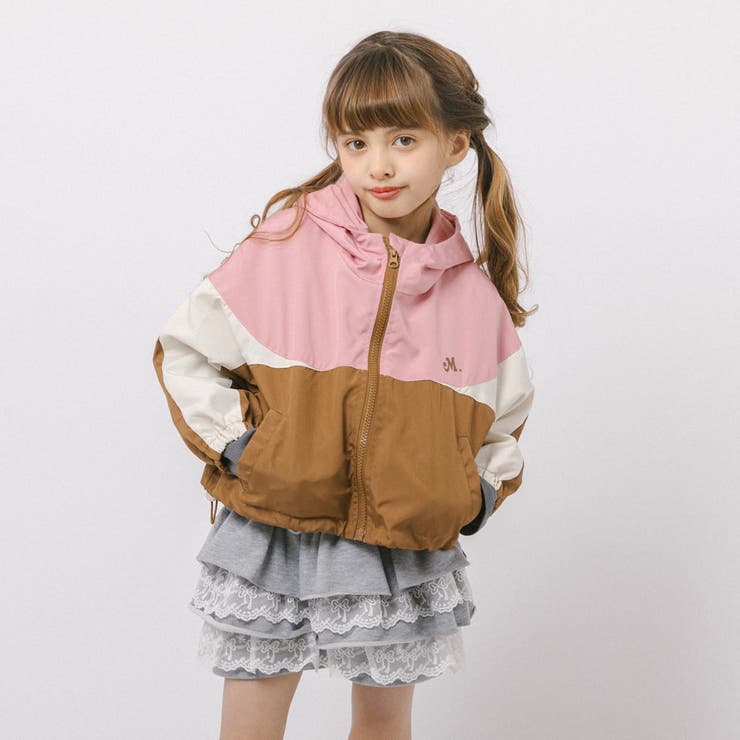 配色ワンポイントロゴデザインフード付きアノラックパーカー | URBAN CHERRY | 詳細画像1 