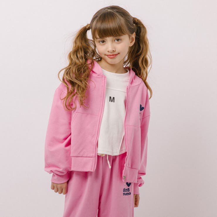 【2点セット】ハートロゴプリントパーカー＋ストレートパンツ | URBAN CHERRY | 詳細画像1 