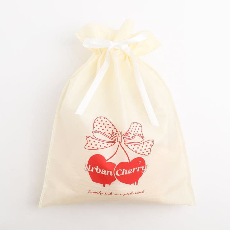 アイボリー | 【ギフトラッピング用】チェリープリント巾着 | URBAN CHERRY