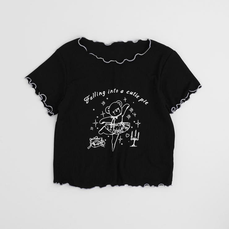 ブラック | マルチプリント配色メロウTシャツ | URBAN CHERRY