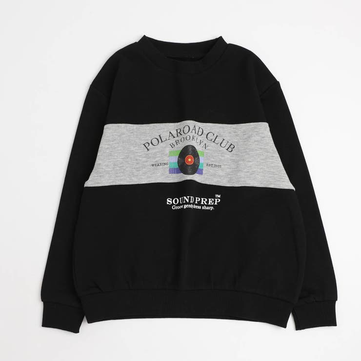 ブラック | 【POLAROAD/ポーラロード】配色切り替えロゴオーバーサイズトレーナー | URBAN CHERRY